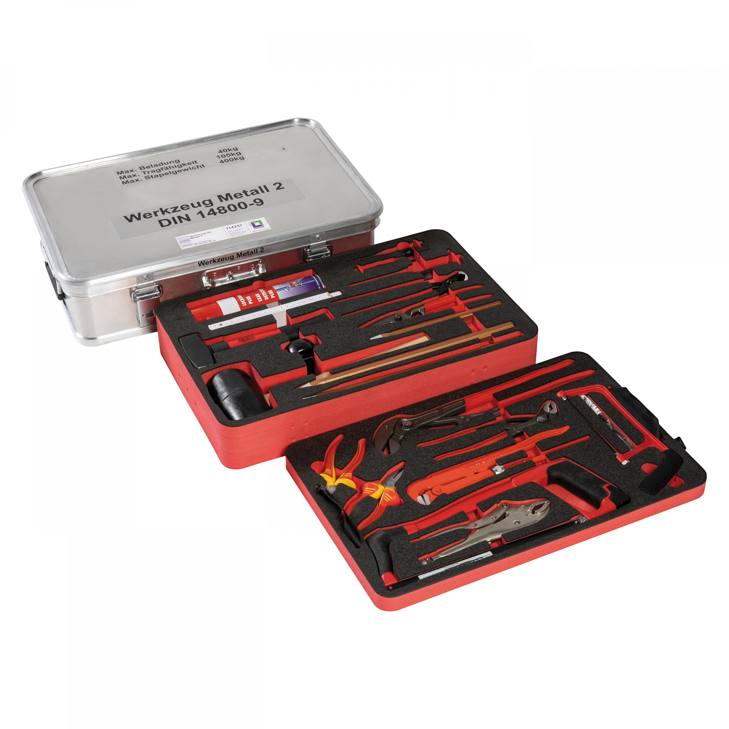 Günzburger Rettungstechnik Kasten mit Einlagen und Inhalt Werkzeugsatz Metall 2