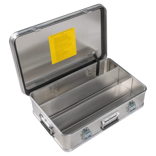 MUNK Rettungstechnik Aluminium Kasten 600x400x150mm mit Deckel, Beschriftung "Handwerkzeug"