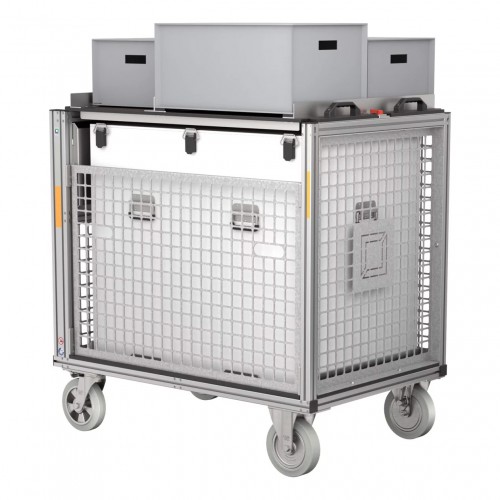 MUNK Rettungstechnik Rollcontainer 1200x800mm Schwarz/Weiss- Trennung